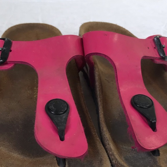 BIRKENSTOCK GIZEH Kids Thong Pink Vegan Leather Sandals Slides Mules Slides Cork - Picture 10 of 14